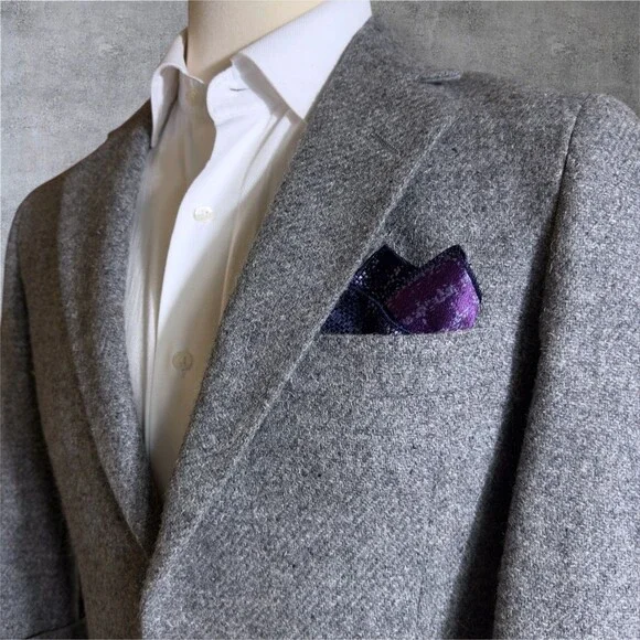Vintage OAKBROOK Men’s Blazer 38R Gray Tweed Wool Sport Coat Two‑Button Jacket